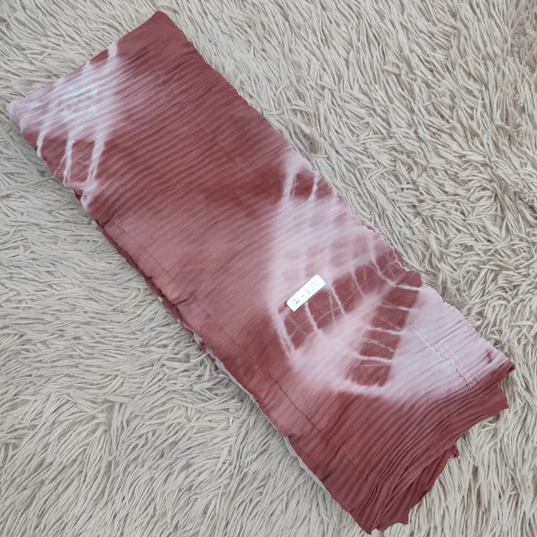 Big Size Ruffled Chiffon Bandhage Printed Hijab | HJ15